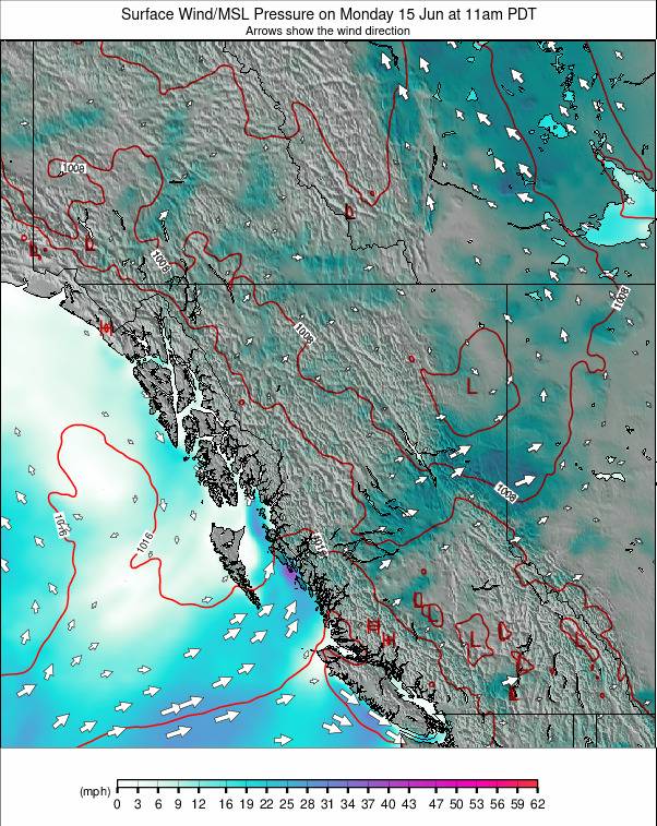West Canada weather map - click to go back to main thumbnail page