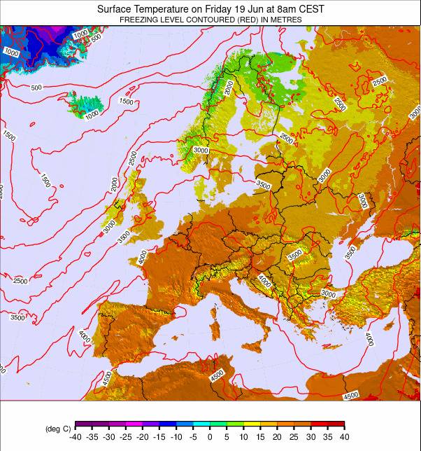 Europe-wide weather map - click to go back to main thumbnail page