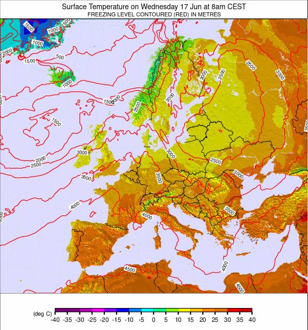Europe-wide weather map - click to go back to main thumbnail page