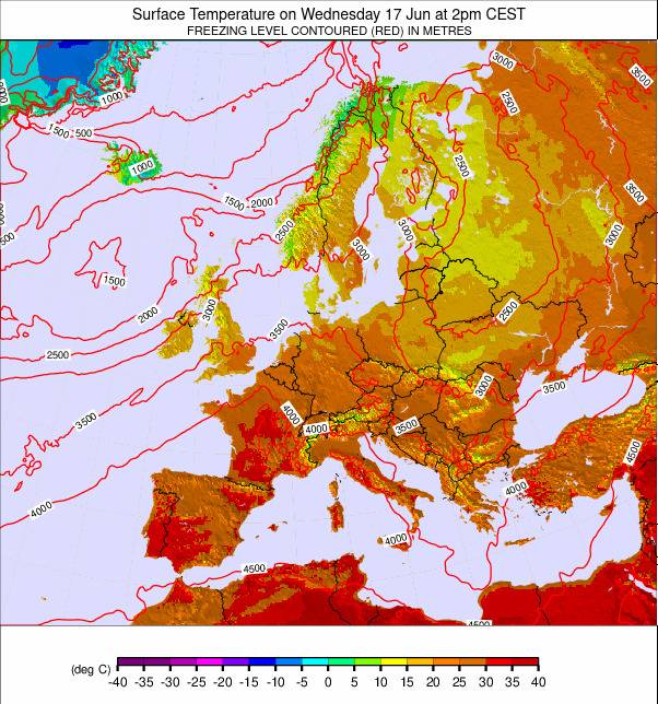 Europe-wide weather map - click to go back to main thumbnail page