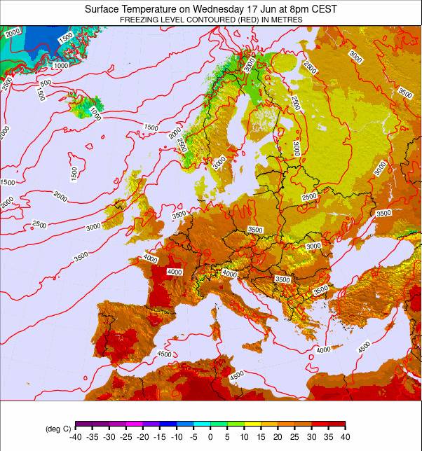 Europe-wide weather map - click to go back to main thumbnail page