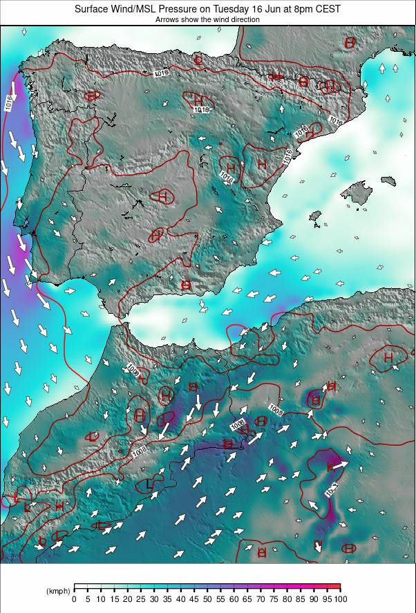 Spain weather map - click to go back to main thumbnail page
