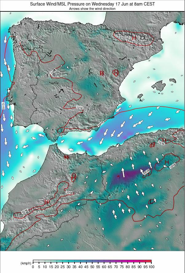 Spain weather map - click to go back to main thumbnail page