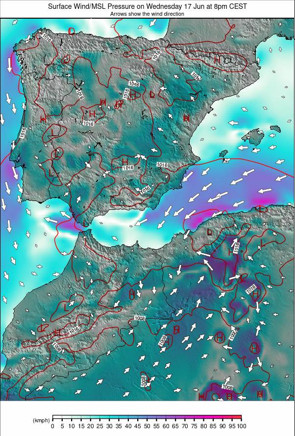 Spain weather map - click to go back to main thumbnail page