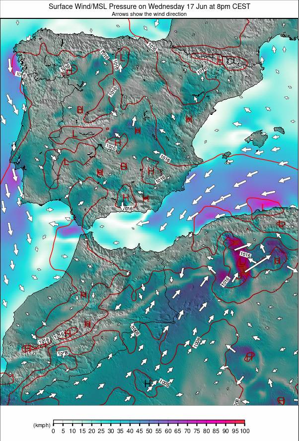 Spain weather map - click to go back to main thumbnail page