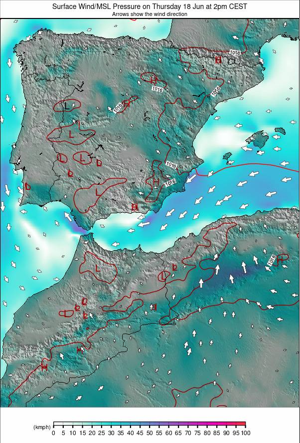 Spain weather map - click to go back to main thumbnail page