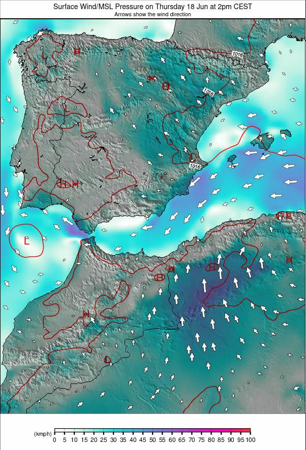 Spain weather map - click to go back to main thumbnail page