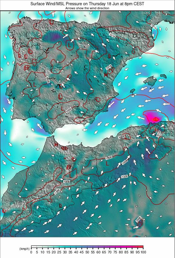 Spain weather map - click to go back to main thumbnail page