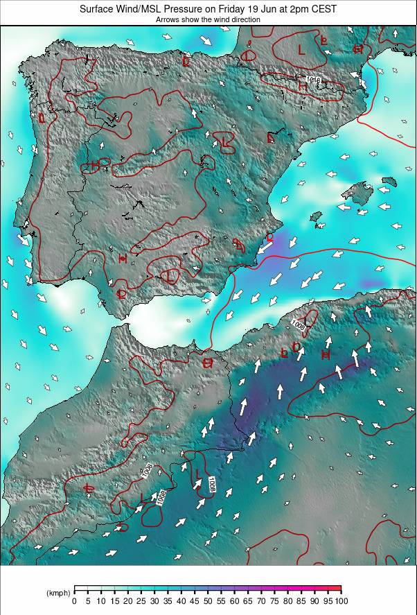 Spain weather map - click to go back to main thumbnail page