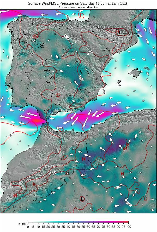 Spain weather map - click to go back to main thumbnail page