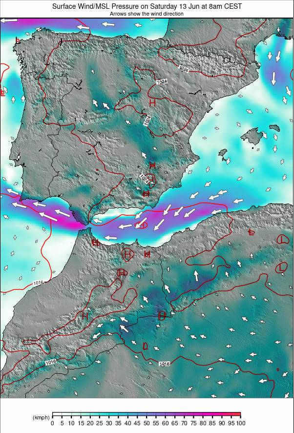 Spain weather map - click to go back to main thumbnail page