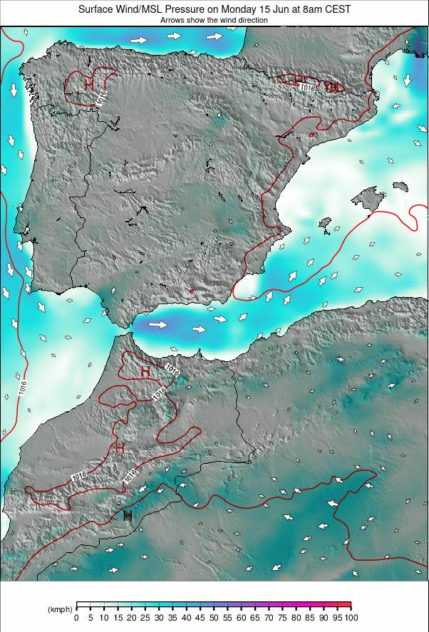 Spain weather map - click to go back to main thumbnail page
