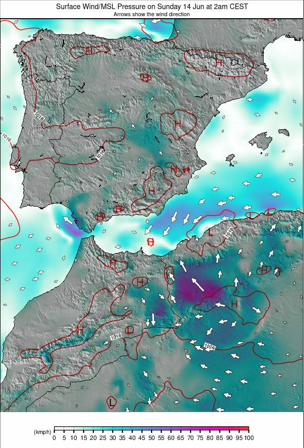 Spain weather map - click to go back to main thumbnail page
