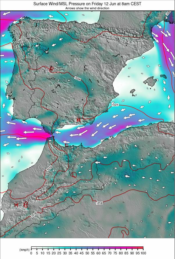 Spain weather map - click to go back to main thumbnail page