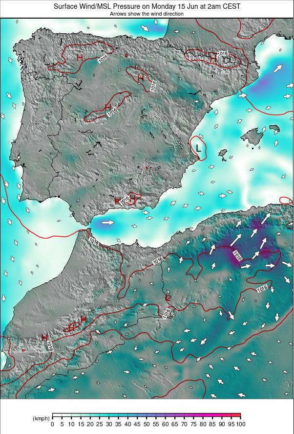 Spain weather map - click to go back to main thumbnail page