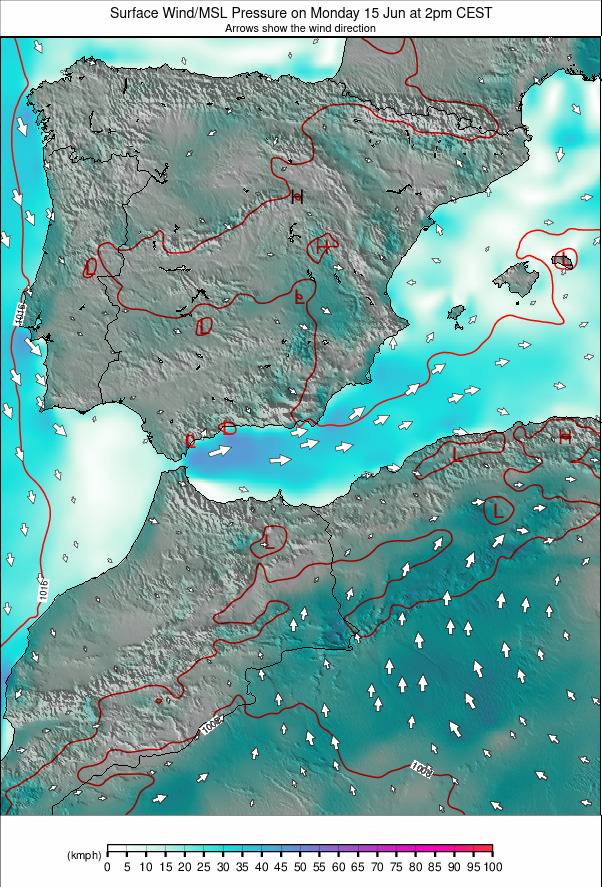 Spain weather map - click to go back to main thumbnail page