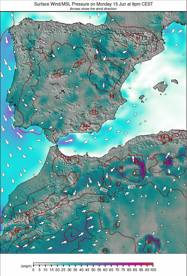 Spain weather map - click to go back to main thumbnail page