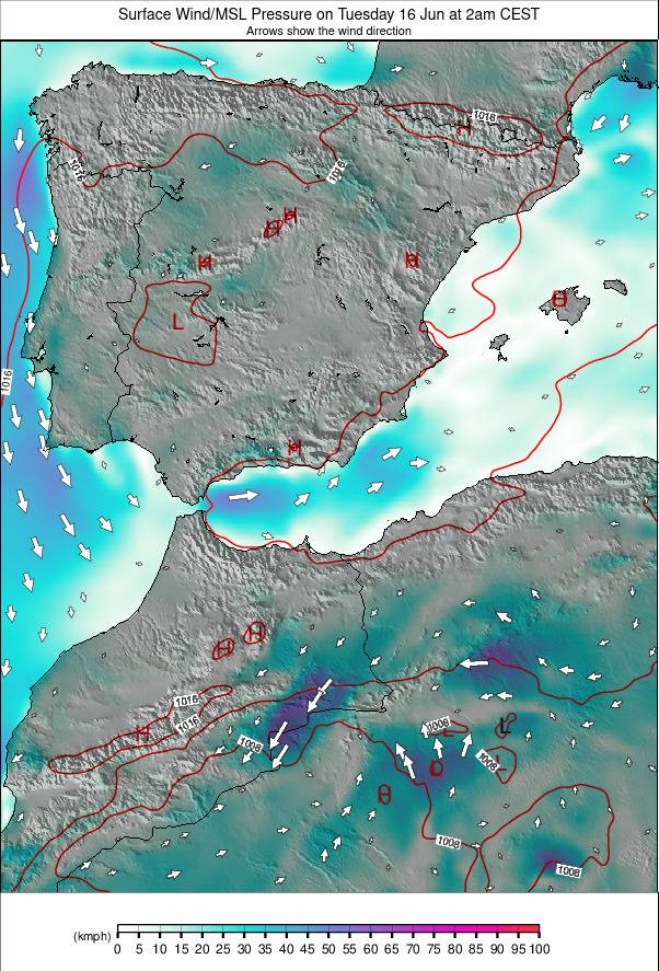 Spain weather map - click to go back to main thumbnail page