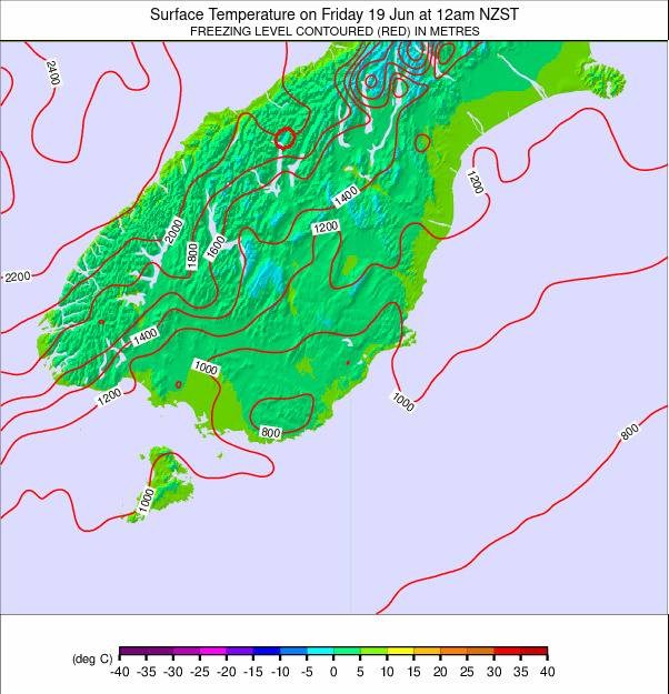 South Island - lower weather map - click to go back to main thumbnail page