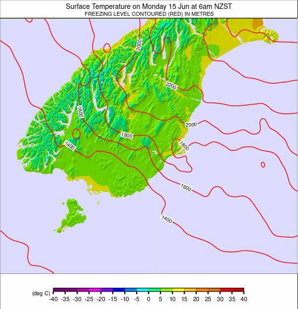 South Island - lower weather map - click to go back to main thumbnail page