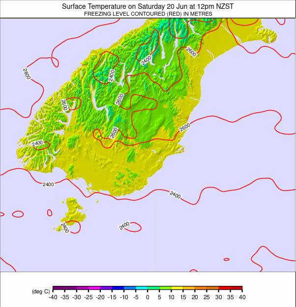 South Island - lower weather map - click to go back to main thumbnail page