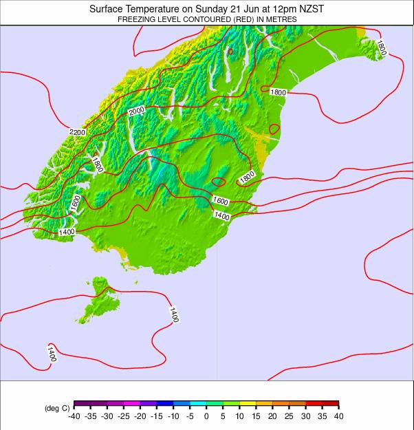 South Island - lower weather map - click to go back to main thumbnail page