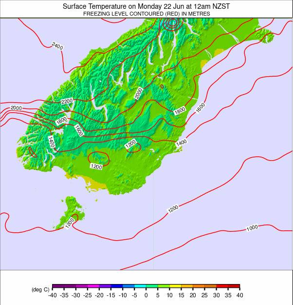 South Island - lower weather map - click to go back to main thumbnail page