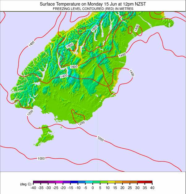 South Island - lower weather map - click to go back to main thumbnail page