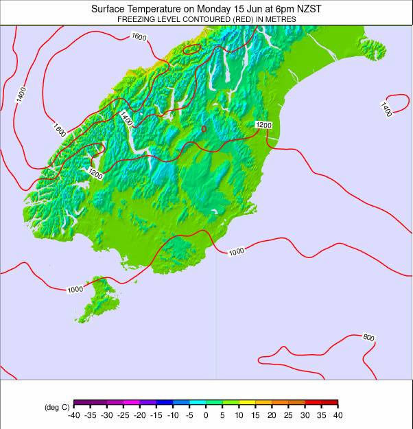 South Island - lower weather map - click to go back to main thumbnail page