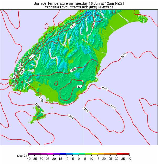 South Island - lower weather map - click to go back to main thumbnail page