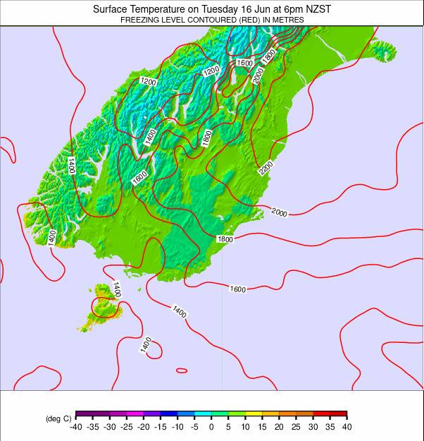 South Island - lower weather map - click to go back to main thumbnail page