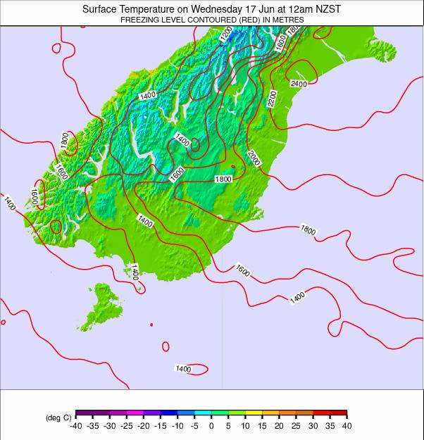 South Island - lower weather map - click to go back to main thumbnail page