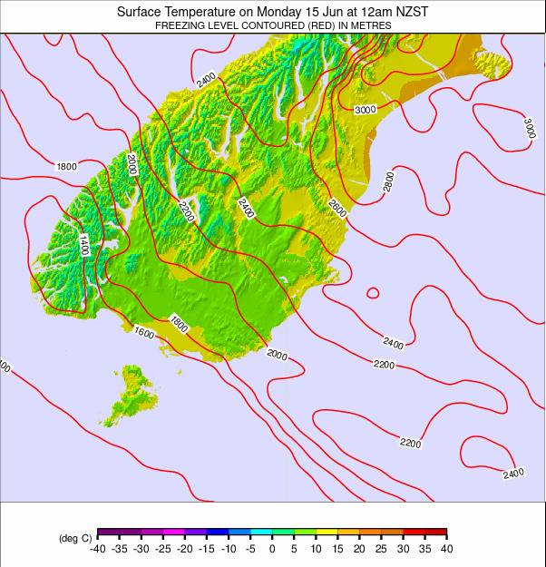 South Island - lower weather map - click to go back to main thumbnail page