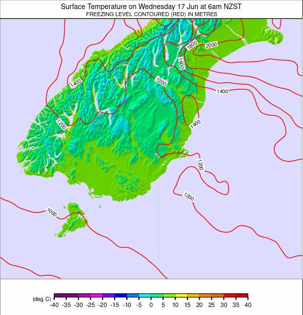 South Island - lower weather map - click to go back to main thumbnail page