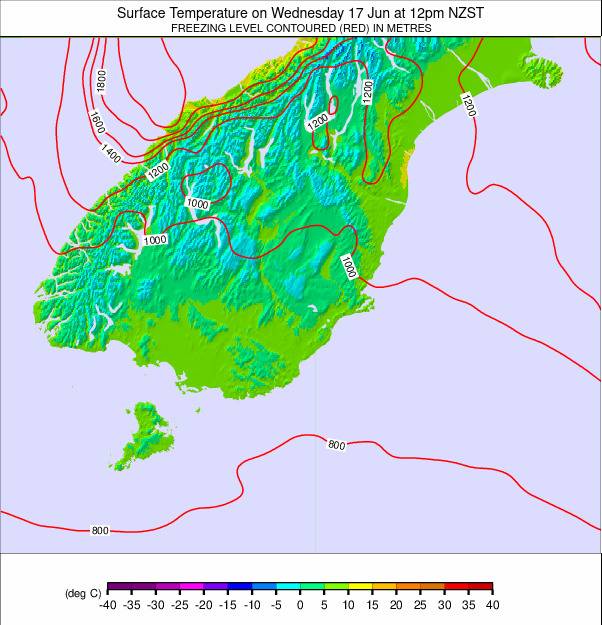 South Island - lower weather map - click to go back to main thumbnail page