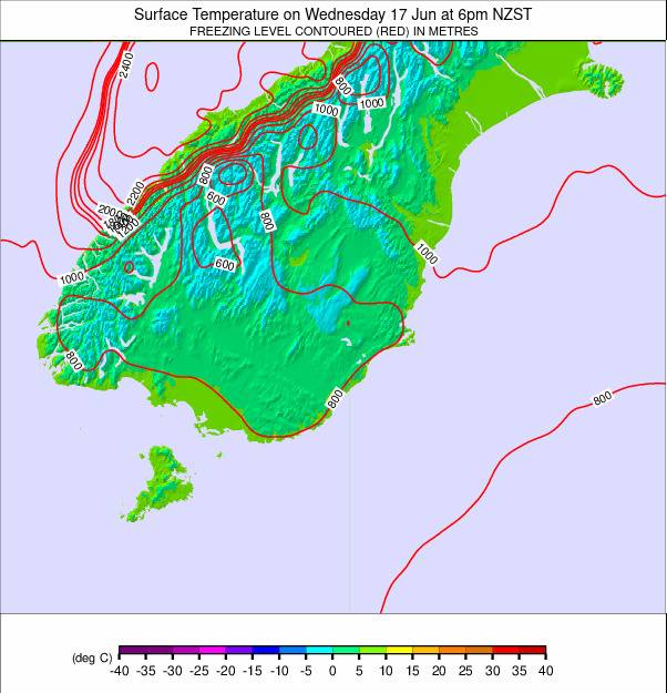 South Island - lower weather map - click to go back to main thumbnail page