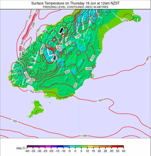South Island - lower weather map - click to go back to main thumbnail page