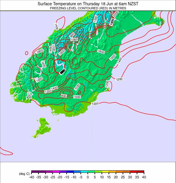 South Island - lower weather map - click to go back to main thumbnail page