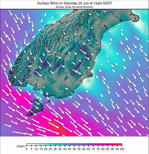 South Island - lower weather map - click to go back to main thumbnail page