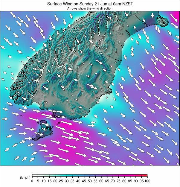 South Island - lower weather map - click to go back to main thumbnail page