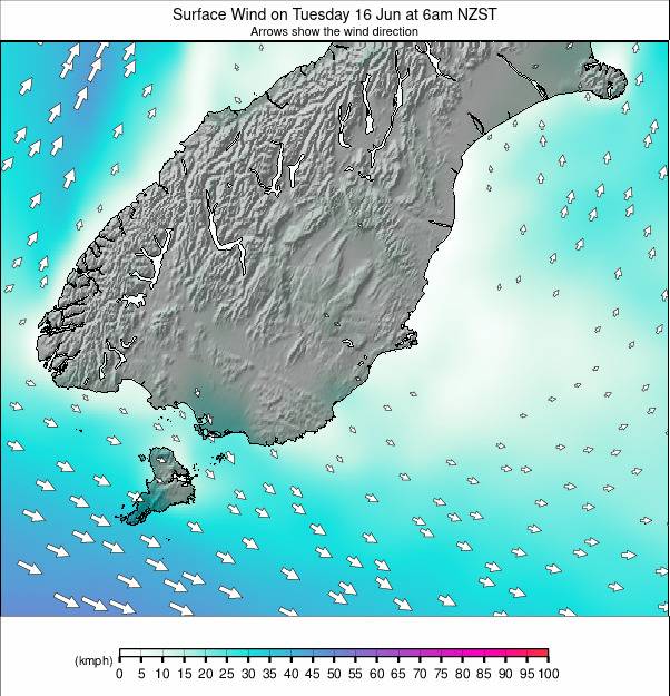 South Island - lower weather map - click to go back to main thumbnail page