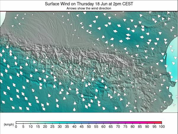 Pyrenees weather map - click to go back to main thumbnail page