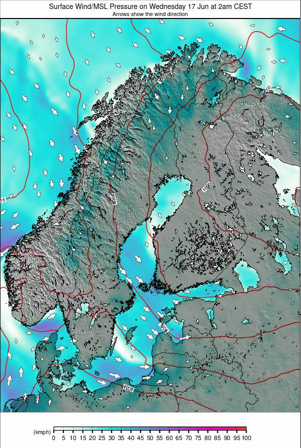 Scandinavia weather map - click to go back to main thumbnail page