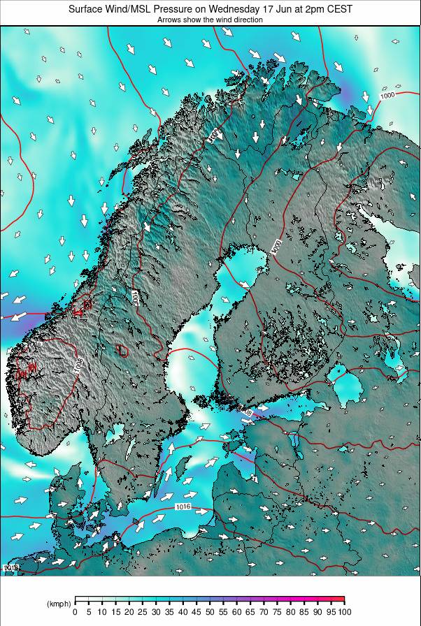 Scandinavia weather map - click to go back to main thumbnail page
