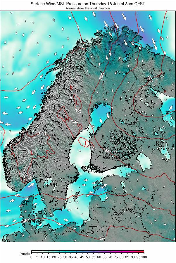 Scandinavia weather map - click to go back to main thumbnail page