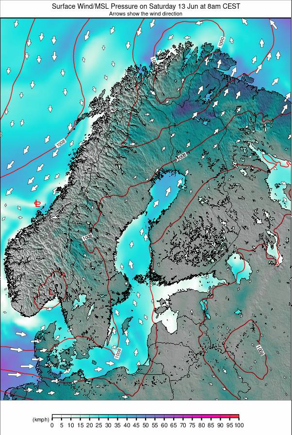 Scandinavia weather map - click to go back to main thumbnail page
