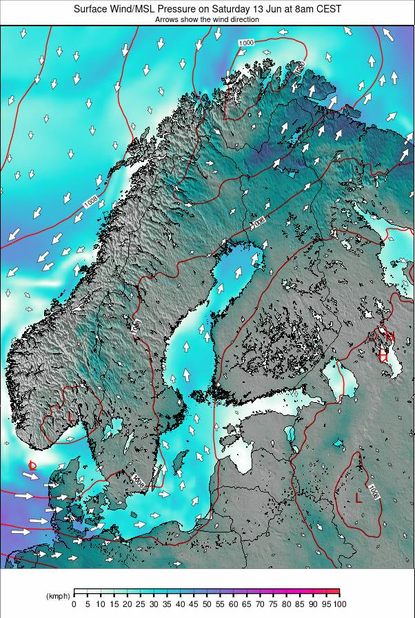 Scandinavia weather map - click to go back to main thumbnail page