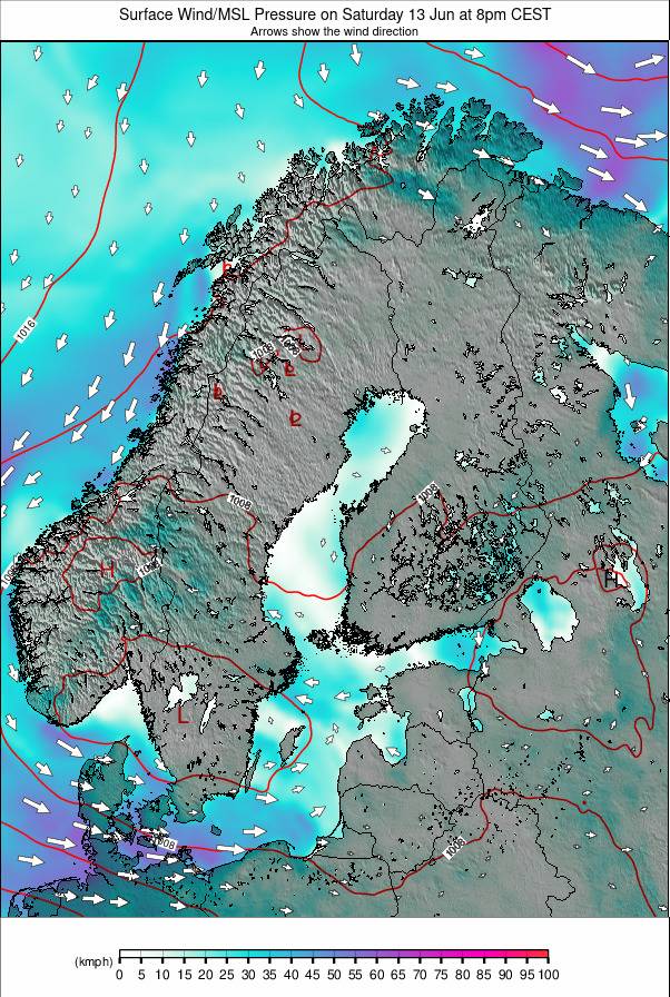 Scandinavia weather map - click to go back to main thumbnail page