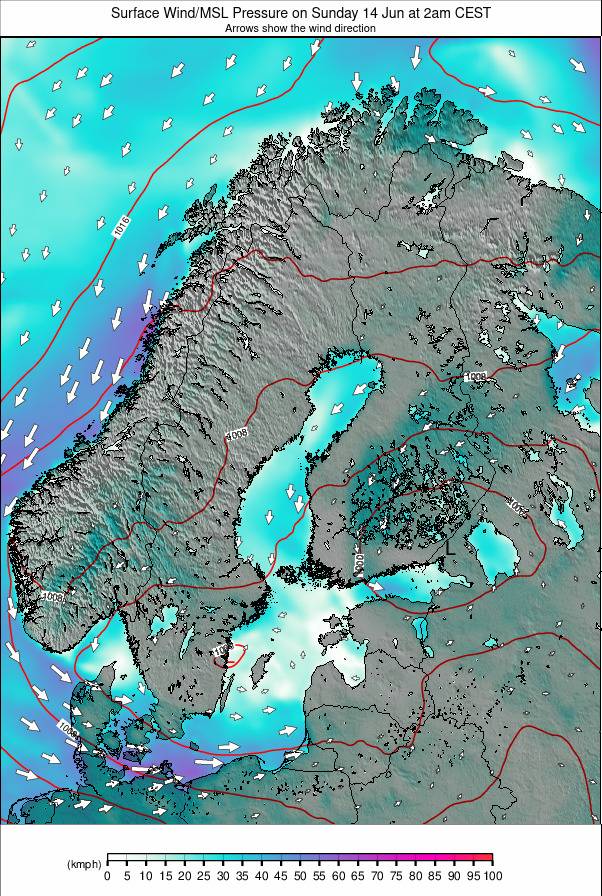 Scandinavia weather map - click to go back to main thumbnail page