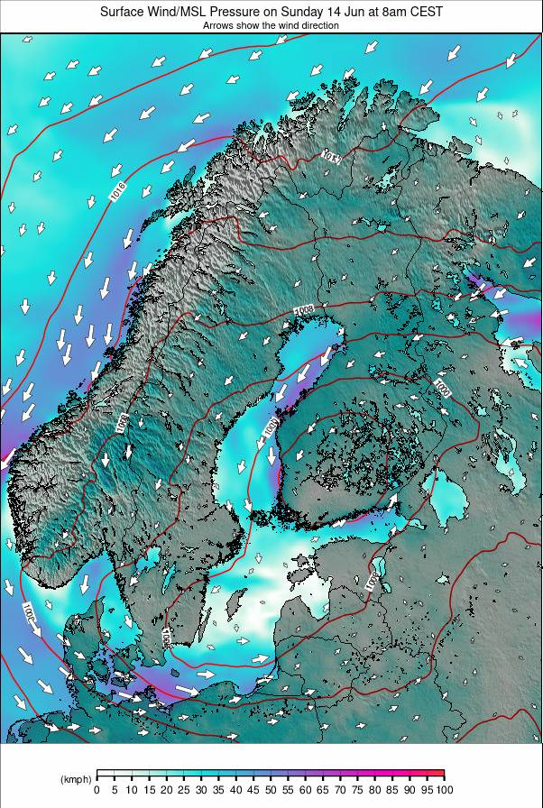 Scandinavia weather map - click to go back to main thumbnail page